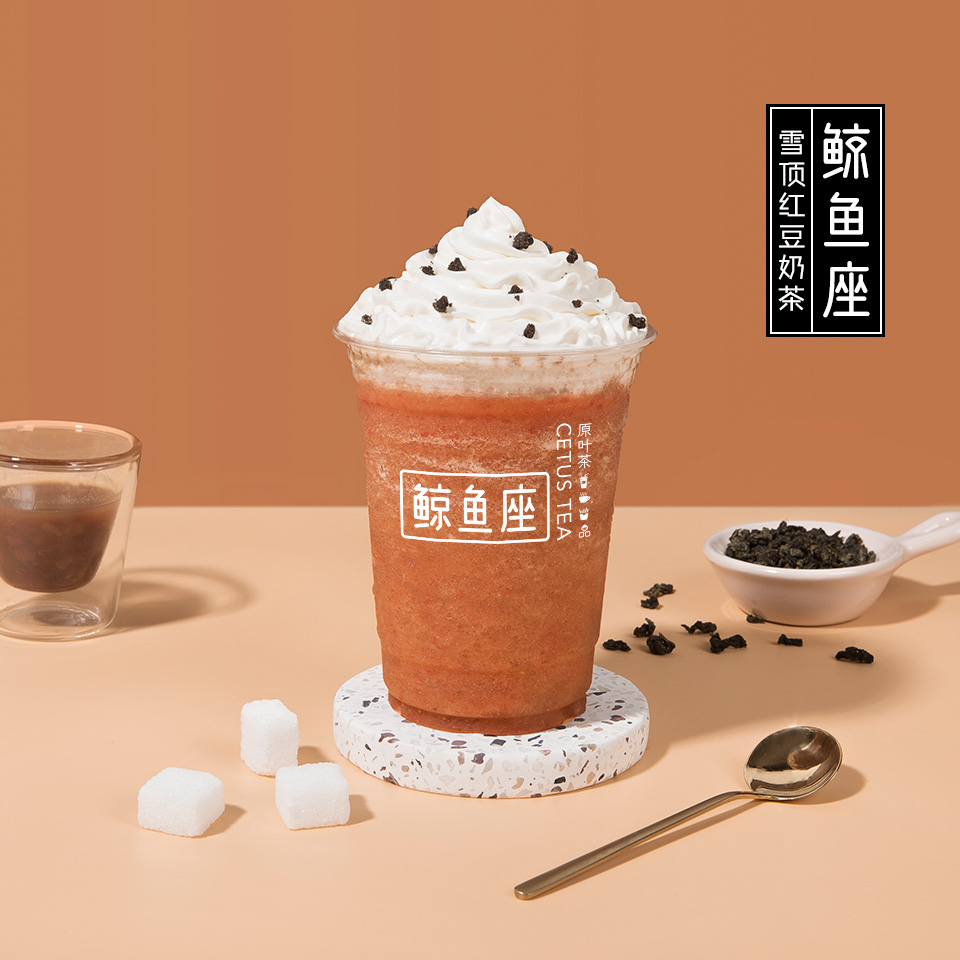 雪顶红豆奶茶